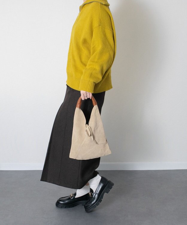 INTER-CHAUSSURES 【ANDREA CARDONE】スモールサイズスエードバッグ ライトベージュスウェード