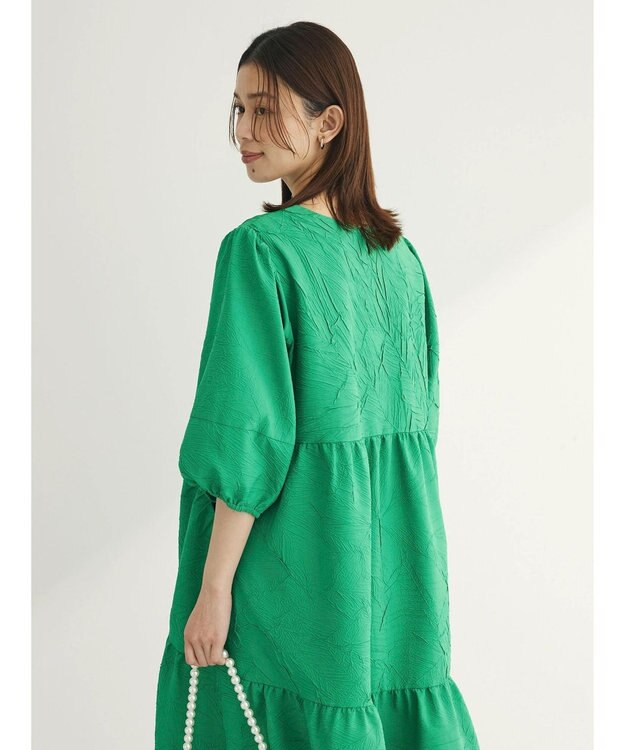 Green Parks ■ＥＳＣＡＲ　エンボスティアードワンピース Green