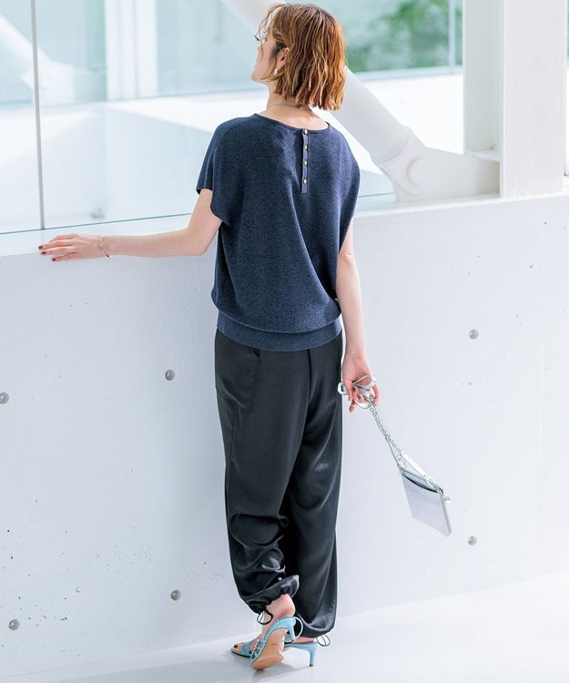 23区 【GLOW8月号掲載/洗える】スムースサテン パラシュートパンツ ブラック系