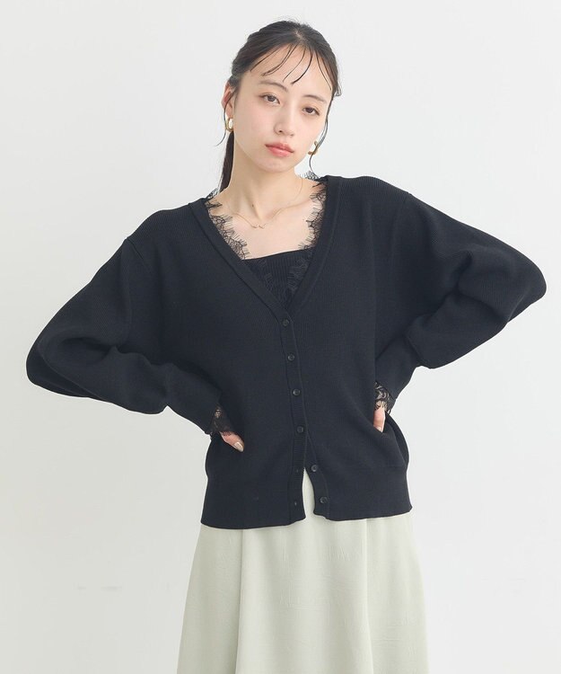 earth music&ecology リブニットタンクトップ Black