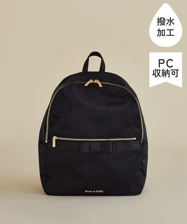 Maison de FLEUR 撥水加工オペラリボンリュック Black