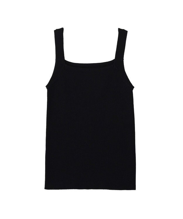 earth music&ecology リブニットタンクトップ Black