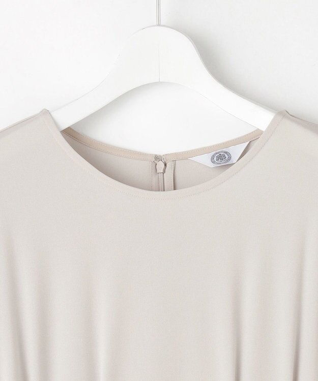 J.PRESS LADIES S トリアセスムース フレア ワンピース ライトグレー系