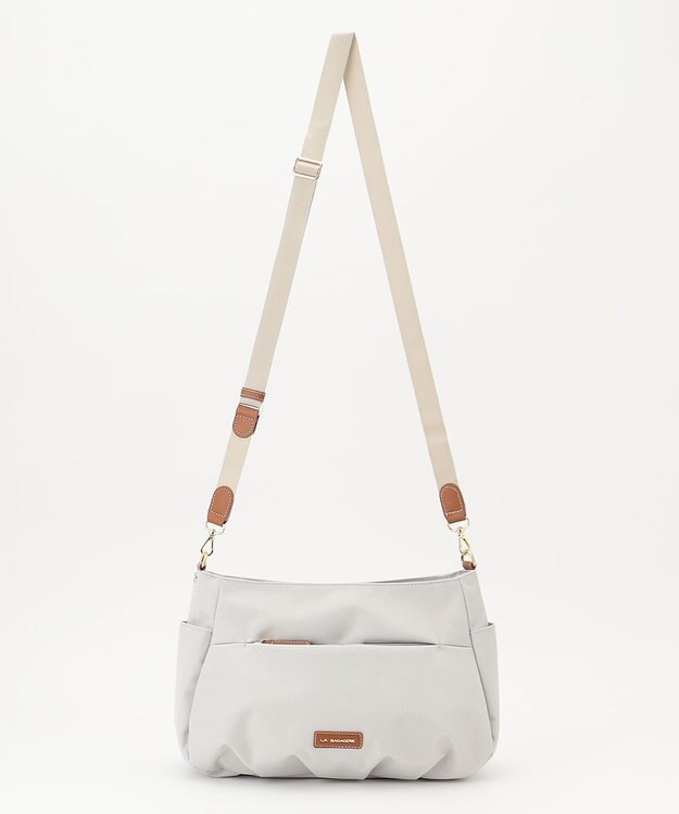 LA BAGAGERIE ポリエステルキャンバス　タックショルダー アイボリー