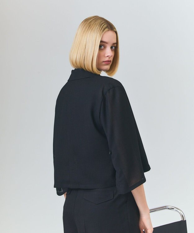 GRACE CONTINENTAL リネンライクシアージャケット ブラック