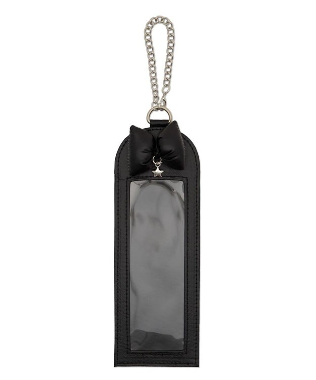 WEGO 【痛バ＆推し活グッズ】リボンクッションロングフォトケースキーホルダー ブラック