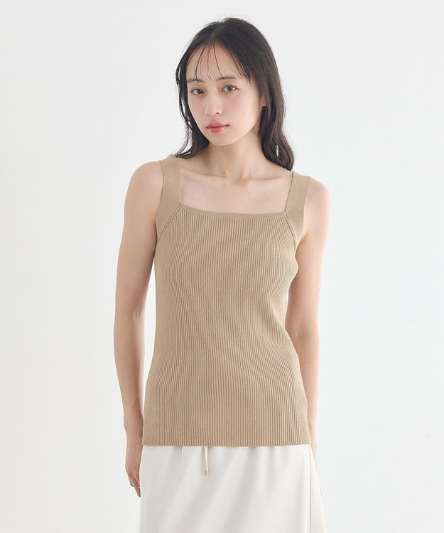 earth music&ecology リブニットタンクトップ Ivory