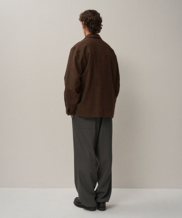 ATON ALPACA HOUND TOOTH | CPOジャケット - UNISEX BROWN