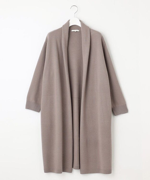 自由区 L 【洗える】ソフトウールハイゲージ  コーディガン ライトグレー系