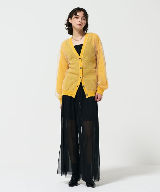 GRACE CONTINENTAL オーバーチュールニットカーディガン イエロー