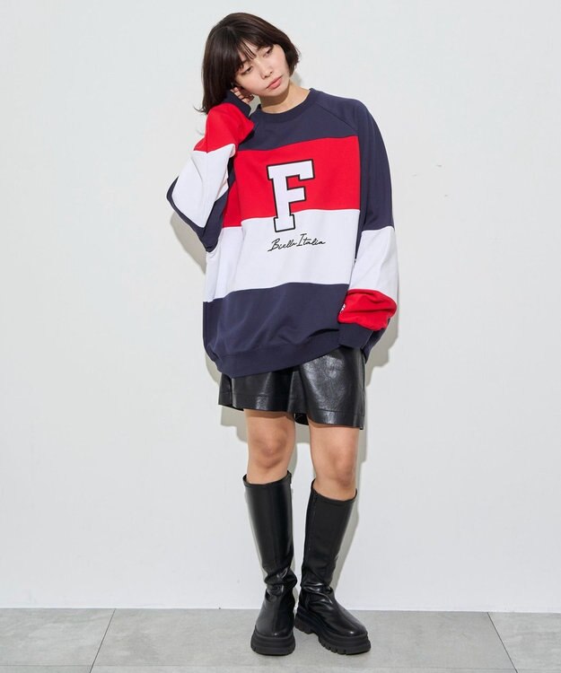 WEGO 【ユニセックス着用ITEM】別注FILAパネル切替プルオーバー レッドその他