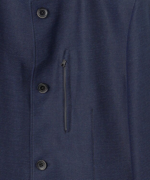 JOSEPH ABBOUD 【清涼/軽量/ストレッチ/ソフト】プリントレノクロス コンバーチブル ジャケット ネイビー系