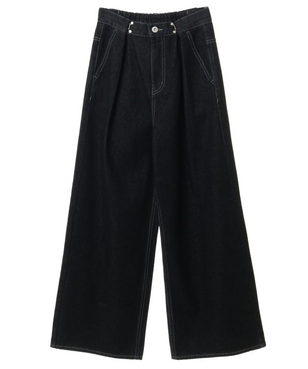 earth music&ecology タックホックデニムパンツ Black