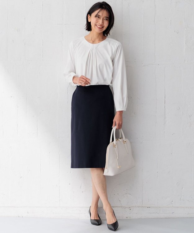 23区 L 【洗える】スムースリー プルオーバー カットソー ホワイト系