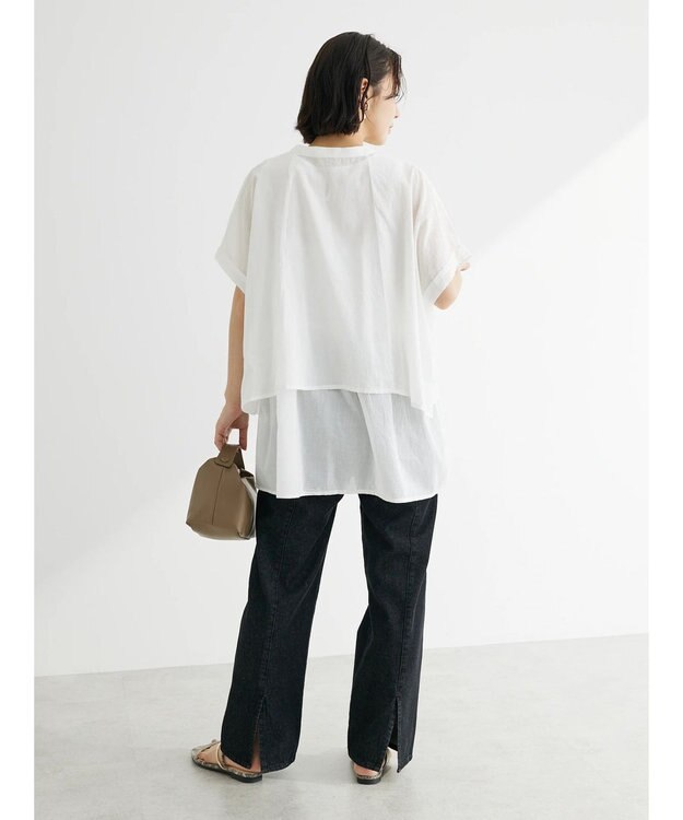 Green Parks インド綿　ＳＥＴ２点レイヤード風ブラウス Off White