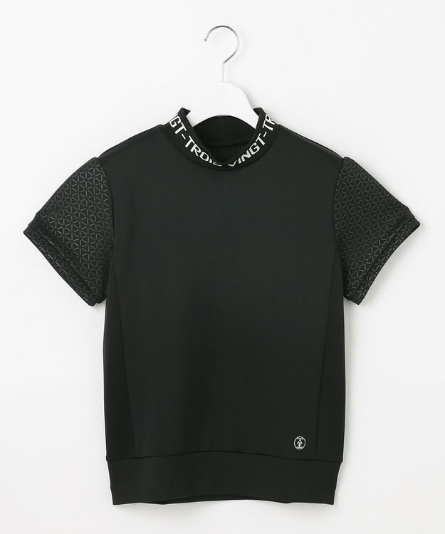 23区GOLF 【WOMEN】ライトダンボール ロゴリブモックネック ブラック系