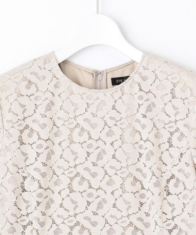 23区 【APPLAUDIR】ニュアンス フラワーレース ドレス ベージュ系