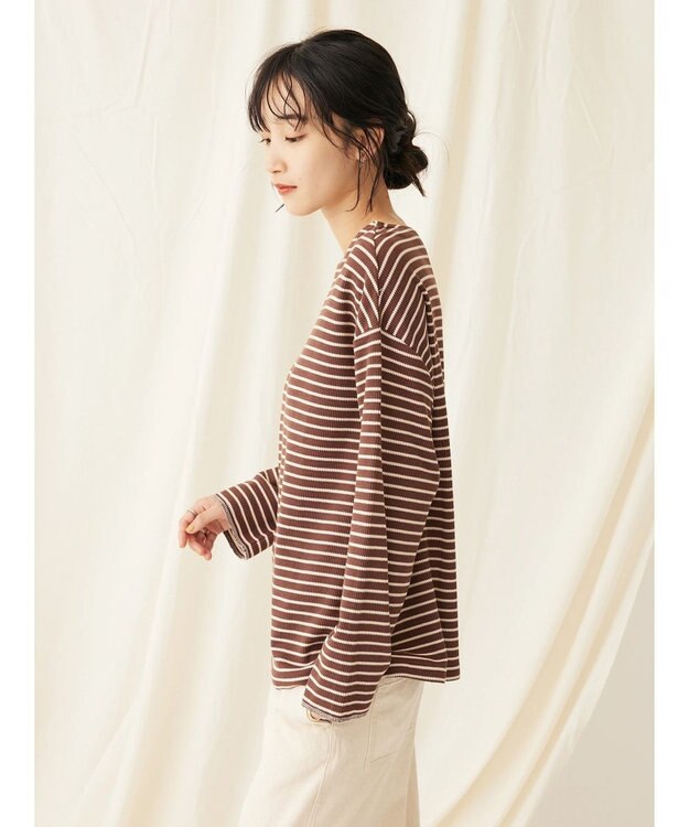 CRAFT STANDARD BOUTIQUE ボーダーワッフルプルオーバー Brown