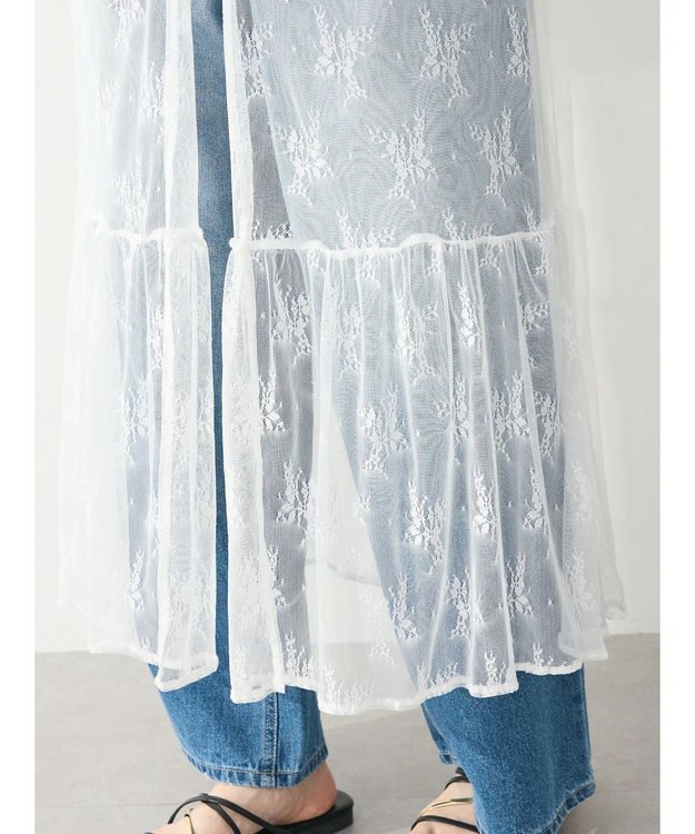 Green Parks ２ｗａｙ　レイヤードレースワンピース White