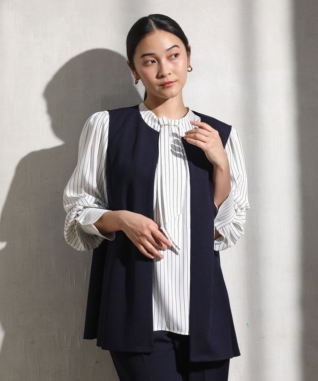 Green Parks ２ｗａｙボウタイブラウス Stripe