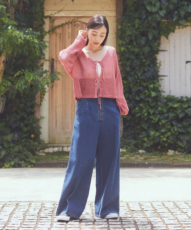 earth music&ecology フロントジップデニムパンツ Medium Indigo