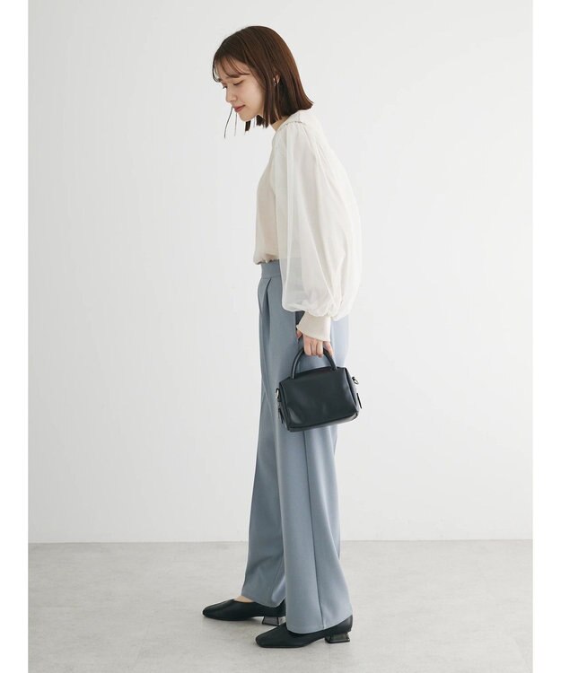 Green Parks 袖チュールドッキングリブプルオーバー Light Beige