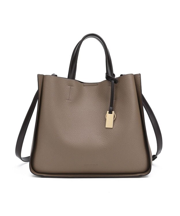 style code 【MERCURYDUO/マーキュリーデュオ】ラージポケット　2WAY ラージトートバッグ　キーリングチャーム付き ベージュ