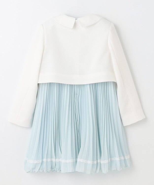 ANY KIDS 【2点セット】ジャケット＋シフォンプリーツワンピース サックスブルー