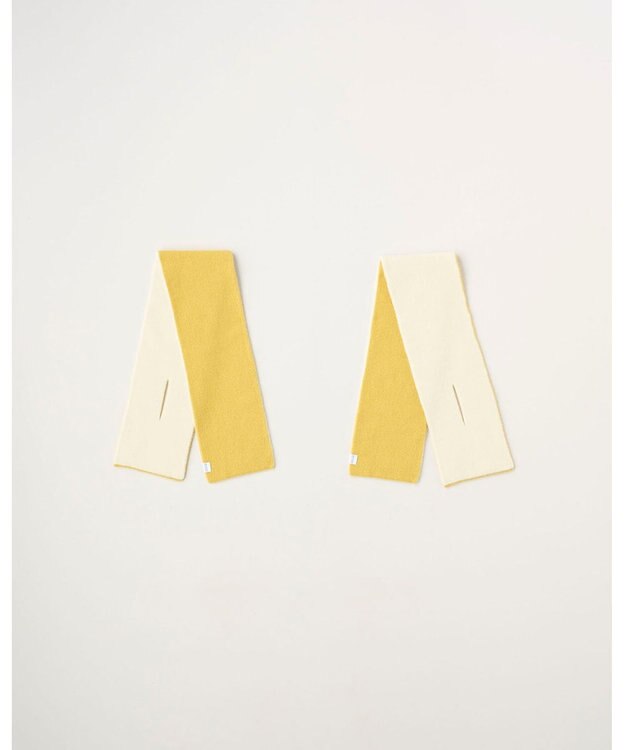 MOONBAT MACKINTOSH PHILOSOPHY(マッキントッシュ フィロソフィー）【ギフトBOX付】ウール100％ リバーシブル ニット マフラー ユニセックス 日本製 レモンイエロー