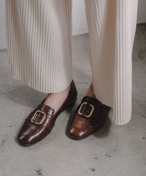 BONTRE 【BONTRE/ボントレ】スクエアバックルローファー/02251 ブラウン