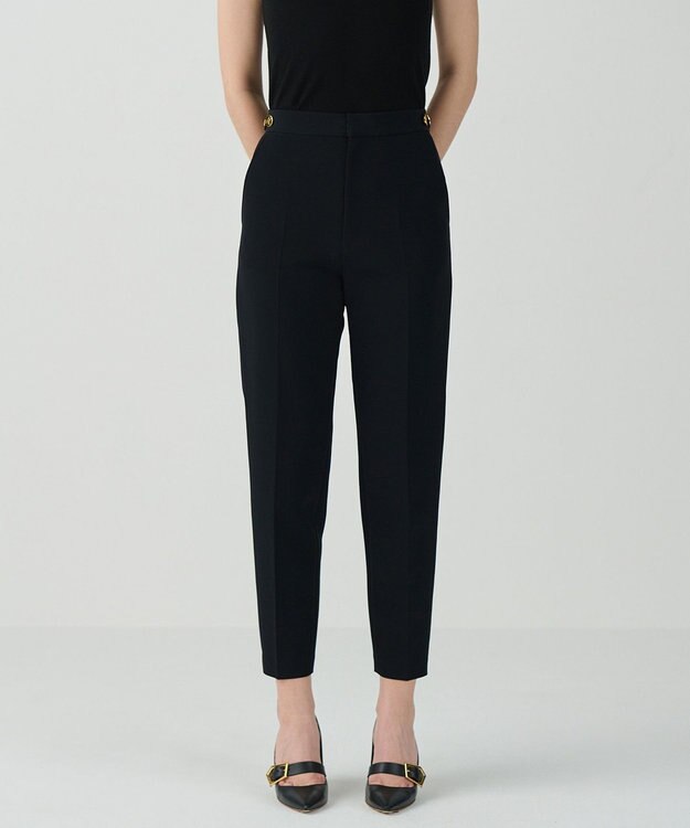 GRACE CONTINENTAL トリアセセンタープレスパンツ ブラック