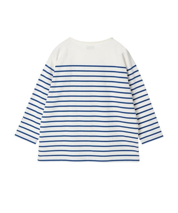 earth music&ecology Ｌｅｅ×ｅ．ｍ．ａ．ｅ　ＢＯＲＤＥＲ　Ｌ／Ｓ　ＴＥＥ Blue