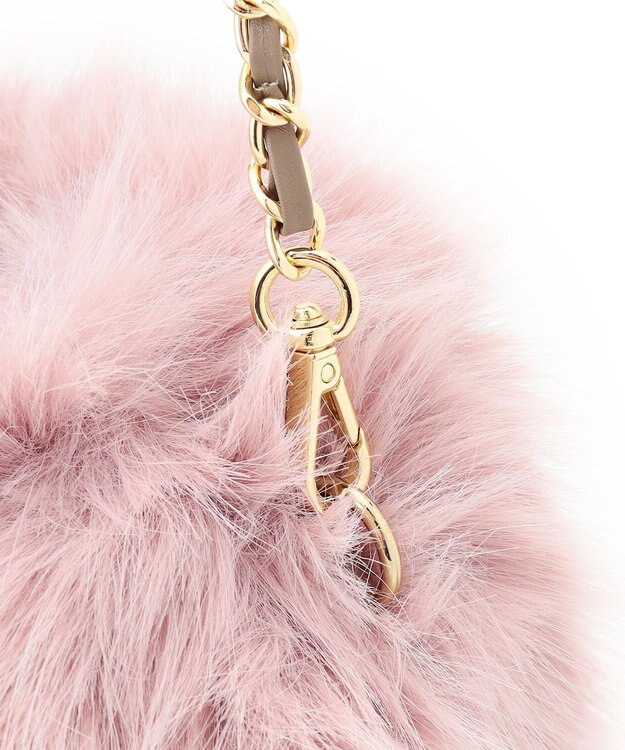 23区 【見上愛さん着用】フェイクファー チャーム バッグ ピンク系