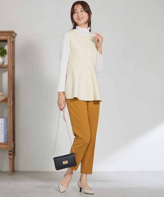 ANY SIS 【洗える】ペプラムニット ジレ アイボリー