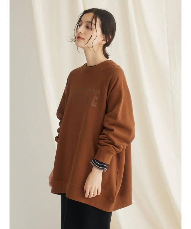 CRAFT STANDARD BOUTIQUE プリント裏毛ビッグプルオーバー Brown