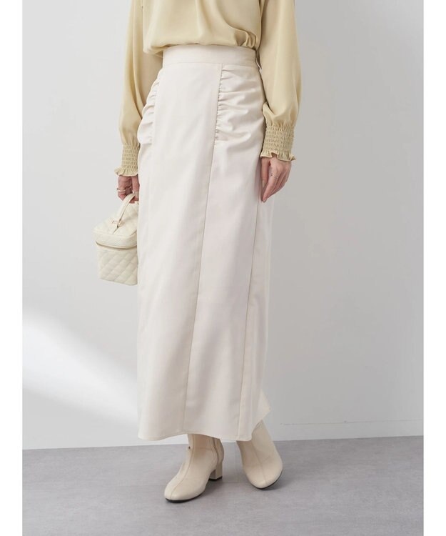earth music&ecology ギャザーナロースカート Ivory