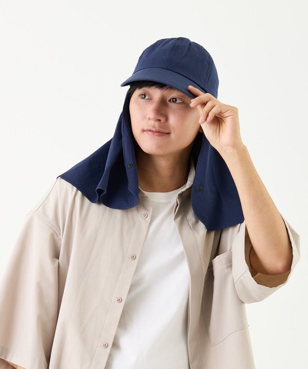 ATRENA 体感-10℃ コカゲル ロングケープキャップ ネイビー