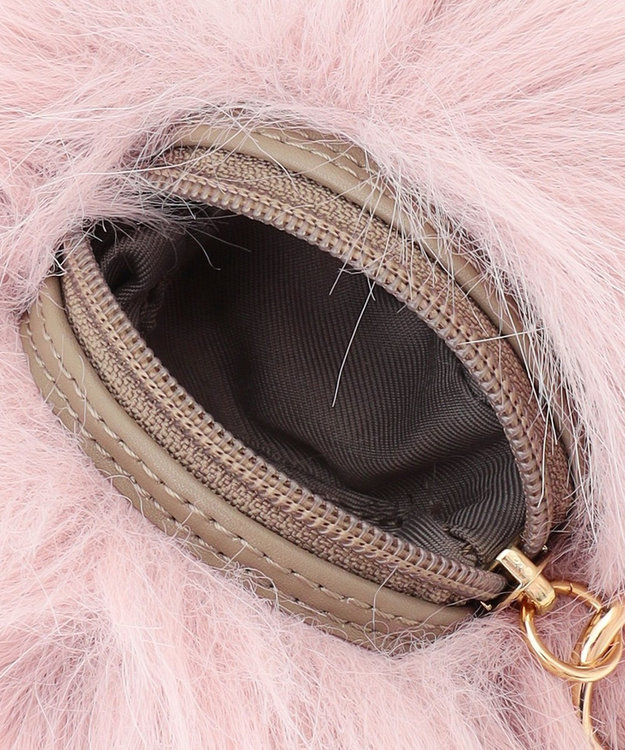 23区 【見上愛さん着用】フェイクファー チャーム バッグ ピンク系