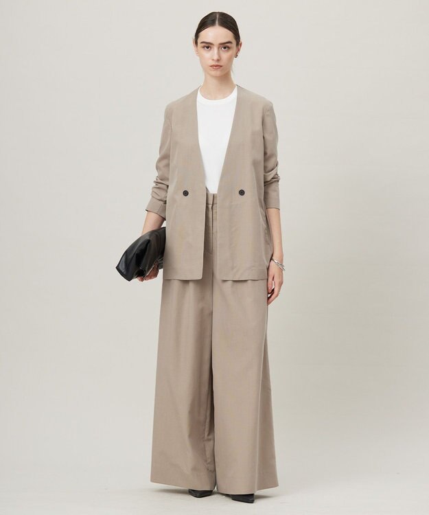 ICB 【一部カラーのみ接触冷感・洗える】UnleashLite ノーカラージャケット クリームブラウン系