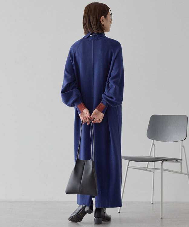 AMERICAN HOLIC バイパチモックネックニットワンピース Navy