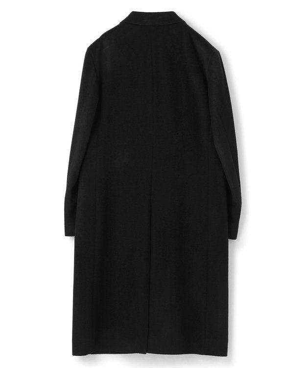 JOSEPH HOMME グロッシーウール 　チェスターコート　＜裏地：フォトコラージュプリント＞ ブラック系