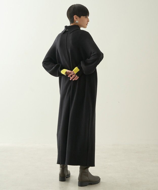 AMERICAN HOLIC バイパチモックネックニットワンピース Black