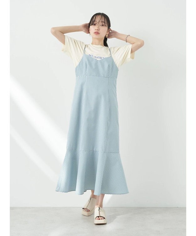 earth music&ecology チェックマーメイドキャミワンピース Black