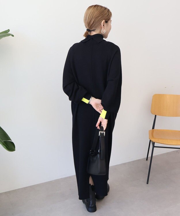 AMERICAN HOLIC バイパチモックネックニットワンピース Black