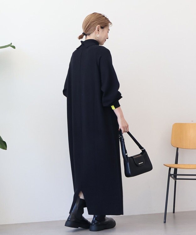 AMERICAN HOLIC バイパチモックネックニットワンピース Black