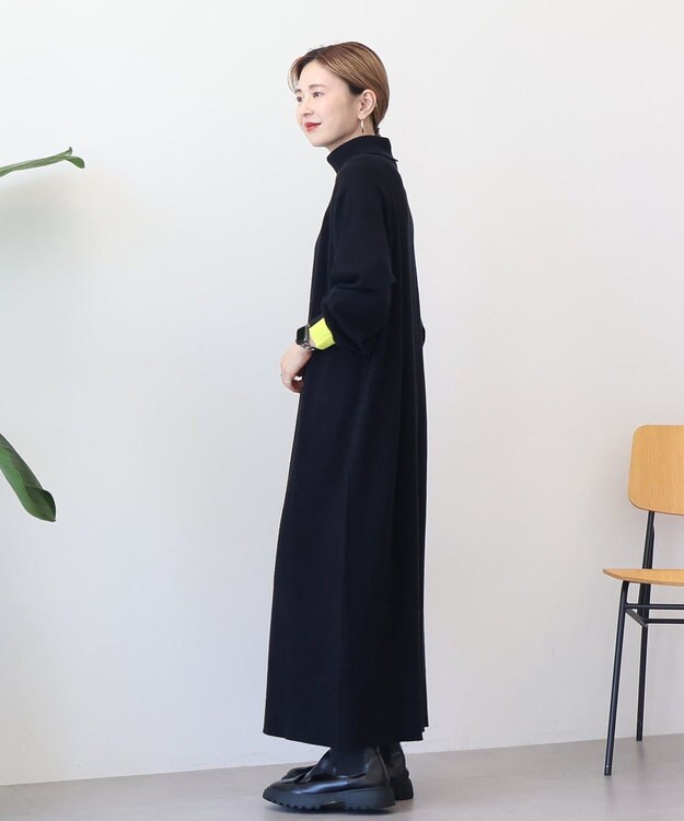 AMERICAN HOLIC バイパチモックネックニットワンピース Black