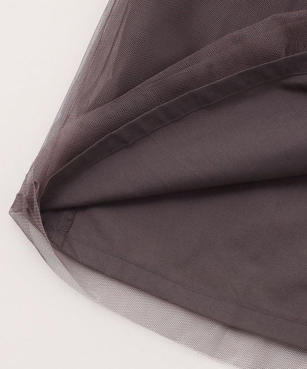 ANY KIDS チュール付き ジャンパースカート チャコール