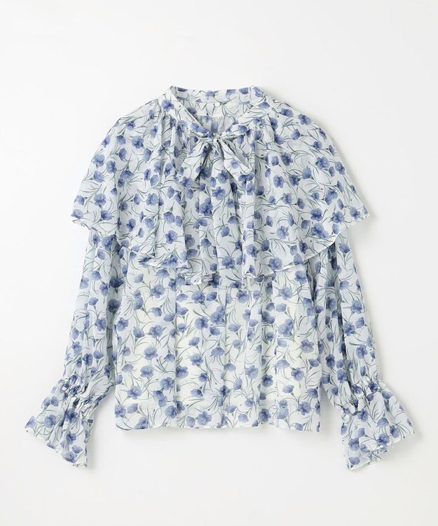 GRACE CONTINENTAL スモールフラワーケープトップ キナリ