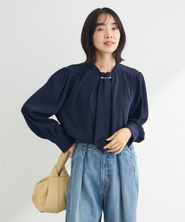 Green Parks ２ｗａｙボウタイブラウス Dark Navy