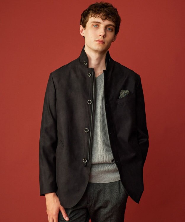 JOSEPH ABBOUD 【キングサイズ・軽量/スウェードタッチ/撥水】ライトスウェード ジャケット ブラック系